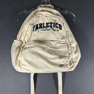 Fabletics Beige‎ 18" Floral Backpack Womens OS Travel Daypack Water Bottle Bag